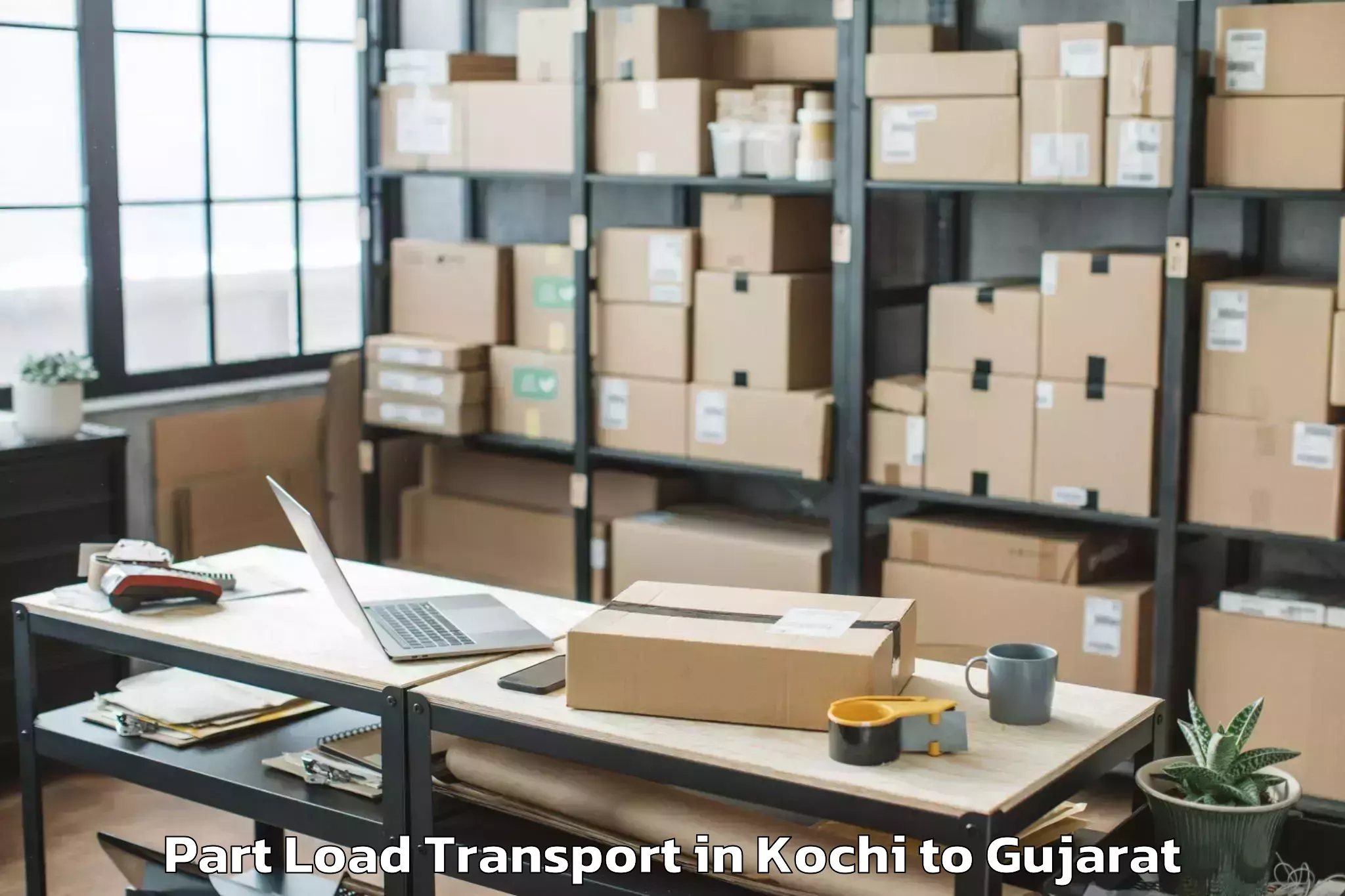 Top Kochi to Keshod Part Load Transport Available